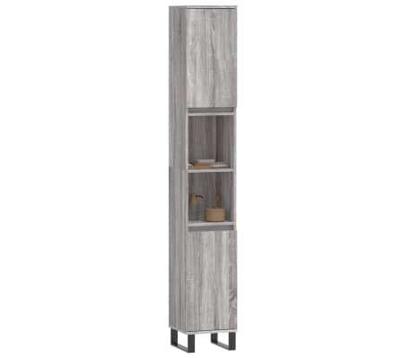 vidaXL Armoire de bain sonoma gris 30x30x190 cm bois d'ingénierie