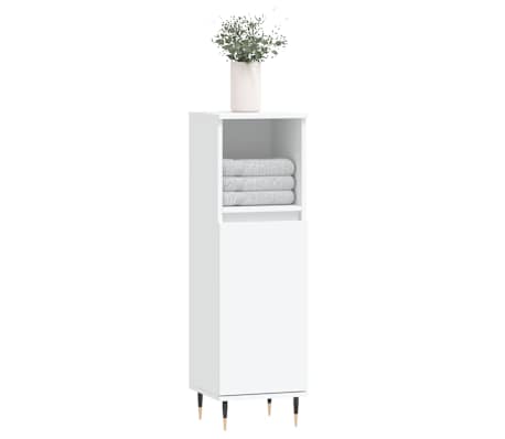 vidaXL Dulap de baie, alb, 30x30x100 cm, lemn prelucrat
