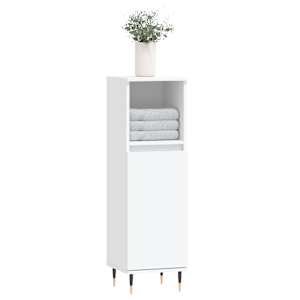 vidaXL Dulap de baie, alb, 30x30x100 cm, lemn prelucrat