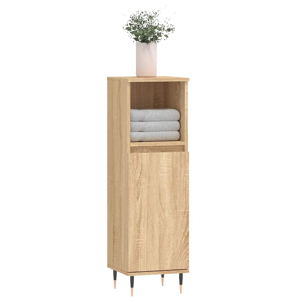 Thumbnail - vidaXL Badschrank Sonoma-Eiche 30x30x100 cm Holzwerkstoff