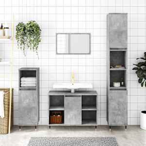 Kopalniška omarica betonsko siva 30x30x100 cm inženirski les