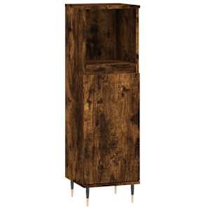 vidaXL vannitoakapp, suitsutatud tamm, 30 x 30 x 100 cm, tehispuit