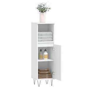 Koupelnová skříňka bílá 30 x 30 x 100 cm kompozitní dřevo - obrázek 4