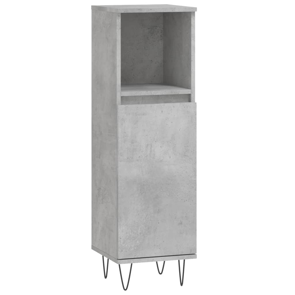 vidaXL Badkamerkast 30x30x100 cm bewerkt hout betongrijs