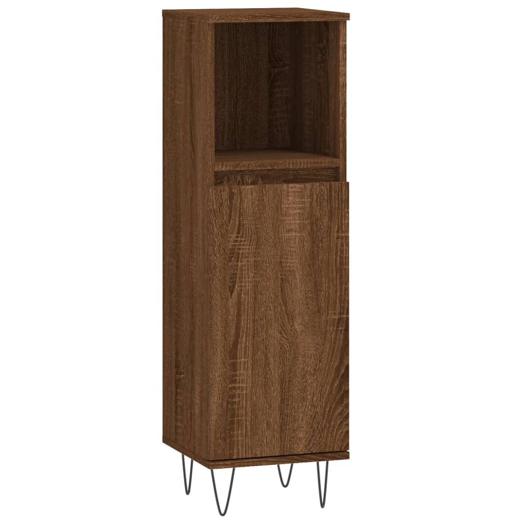 vidaXL Koupelnová skříňka hnědý dub 30 x 30 x 100 cm kompozitní dřevo