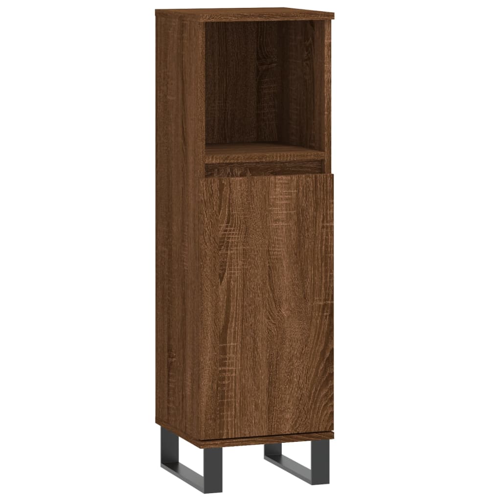  Kúpeľňová skrinka hnedý dub 30x30x100 cm kompozitné drevo