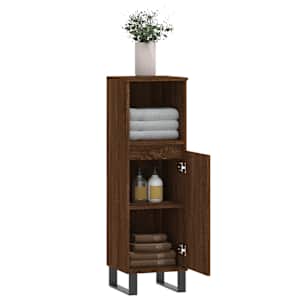 Koupelnová skříňka hnědý dub 30 x 30 x 100 cm kompozitní dřevo - obrázek 4