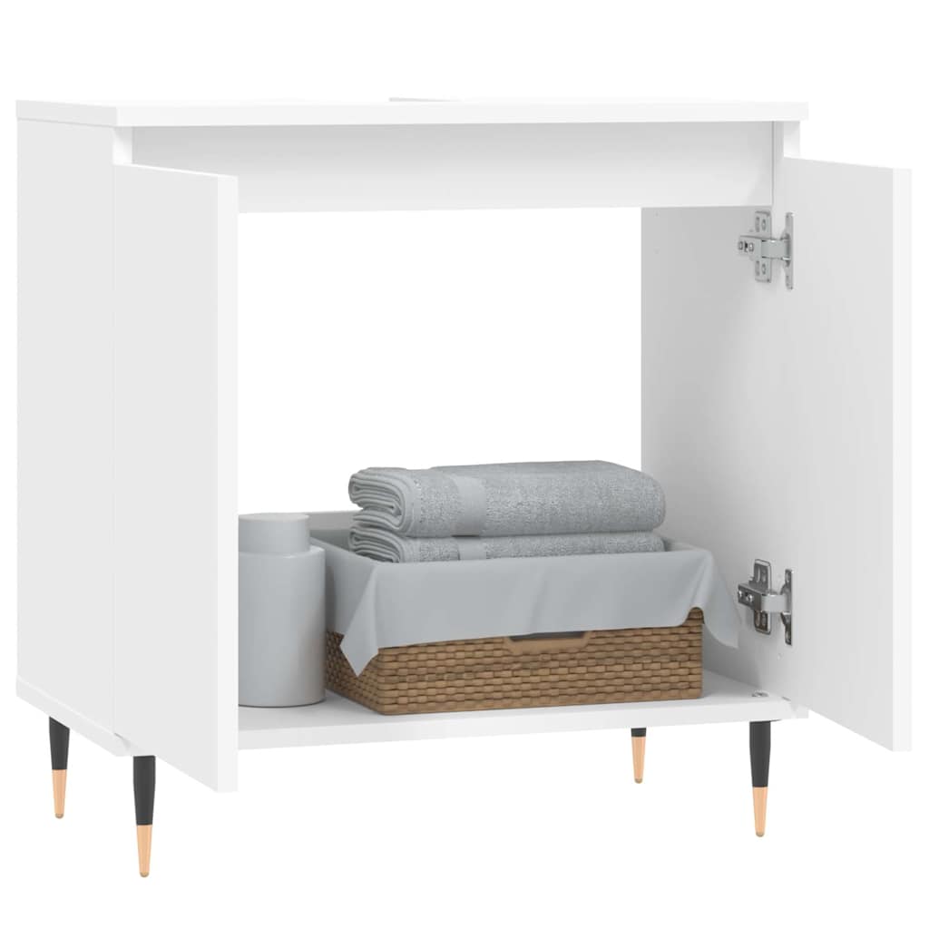 vidaXL Badkamerkast 58x33x60 cm bewerkt hout wit afbeelding