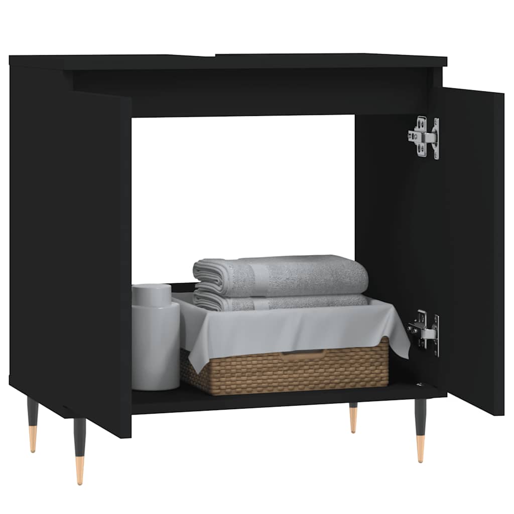Thumbnail - vidaXL Badschrank Schwarz 58x33x60 cm Holzwerkstoff