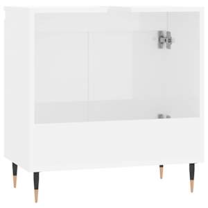 Koupelnová skříňka lesklá bílá 58 x 33 x 60 cm kompozitní dřevo - obrázek 7