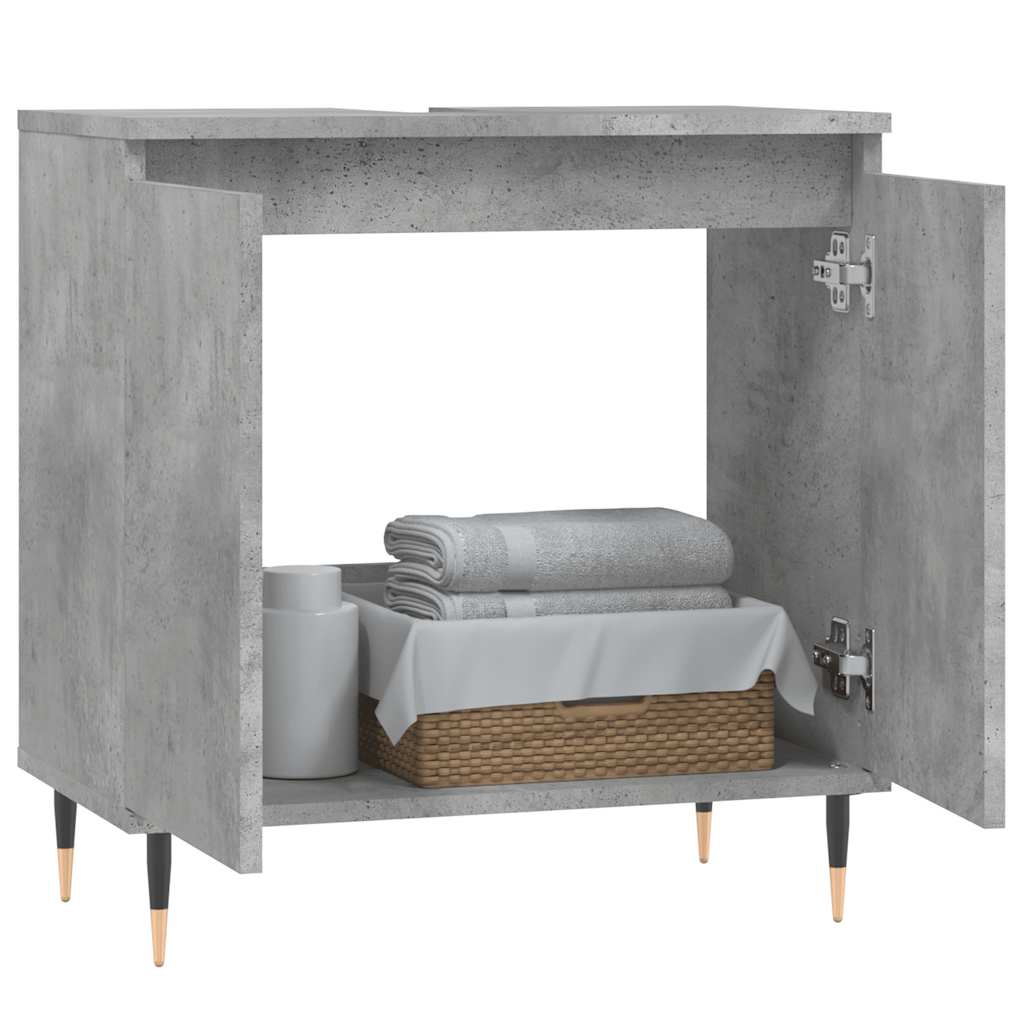 vidaXL Badkamerkast 58x33x60 cm bewerkt hout betongrijs afbeelding