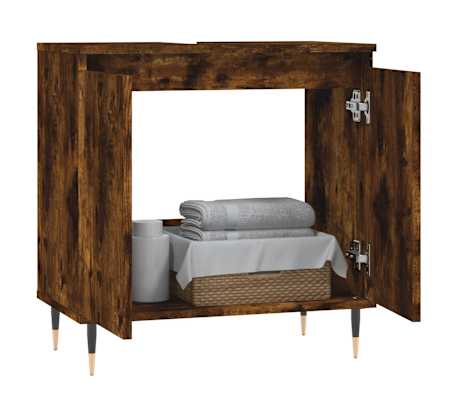 vidaXL f&uuml;st&ouml;s t&ouml;lgy sz&iacute;nű szerelt fa f&uuml;rdőszobaszekr&eacute;ny 58x33x60 cm