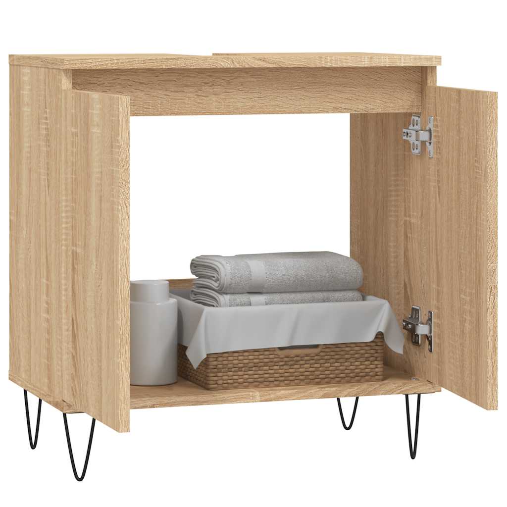 vidaXL Badkamerkast 58x33x60 cm bewerkt hout sonoma eikenkleurig afbeelding