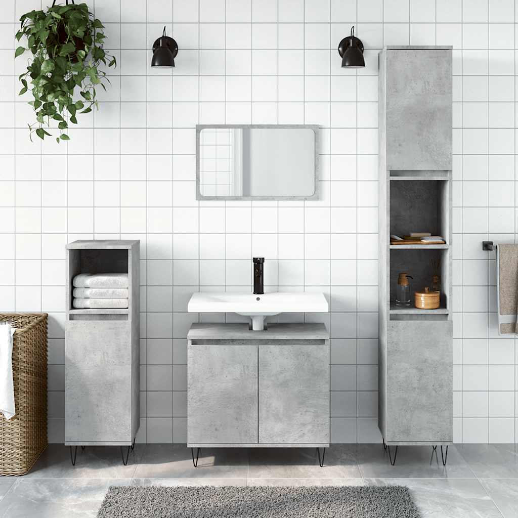 vidaXL badeværelsesskab 58x33x60 cm konstrueret træ betongrå
