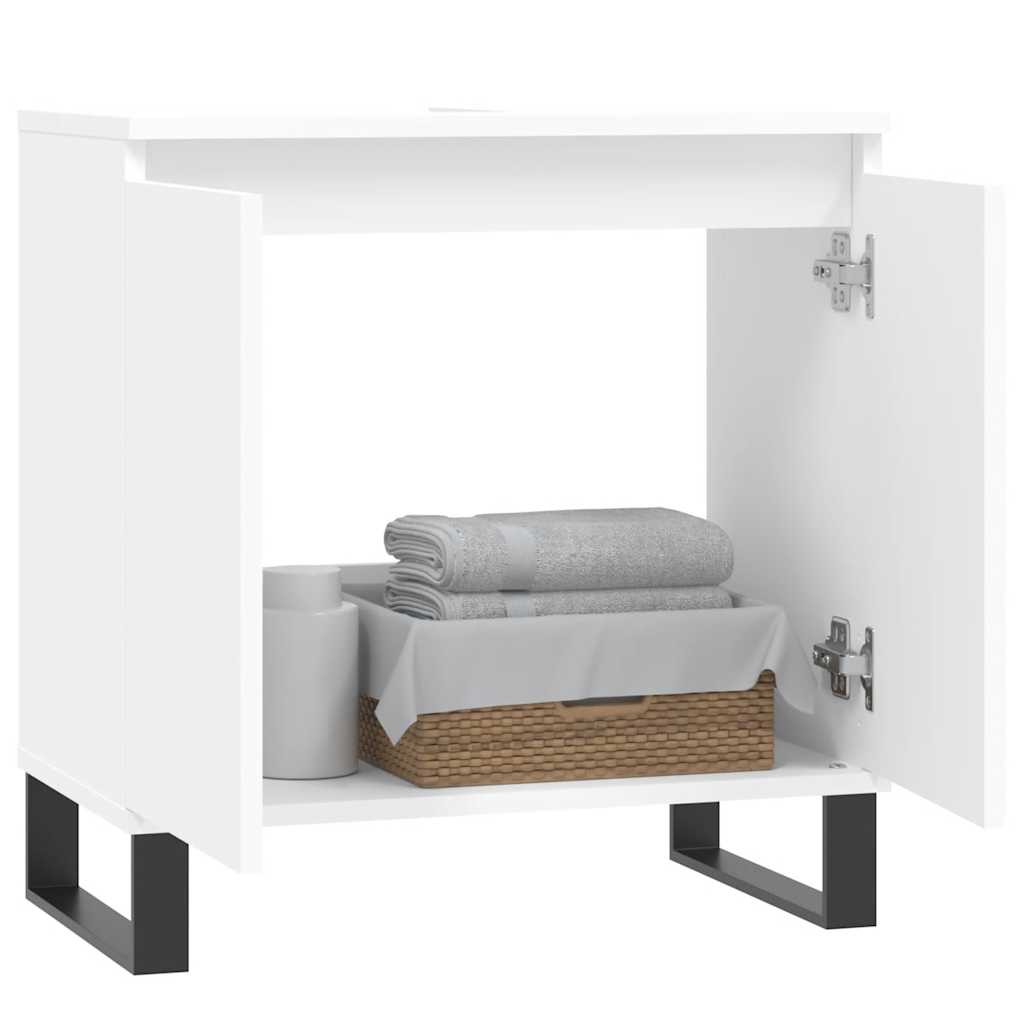 vidaXL Badkamerkast 58x33x60 cm bewerkt hout wit afbeelding