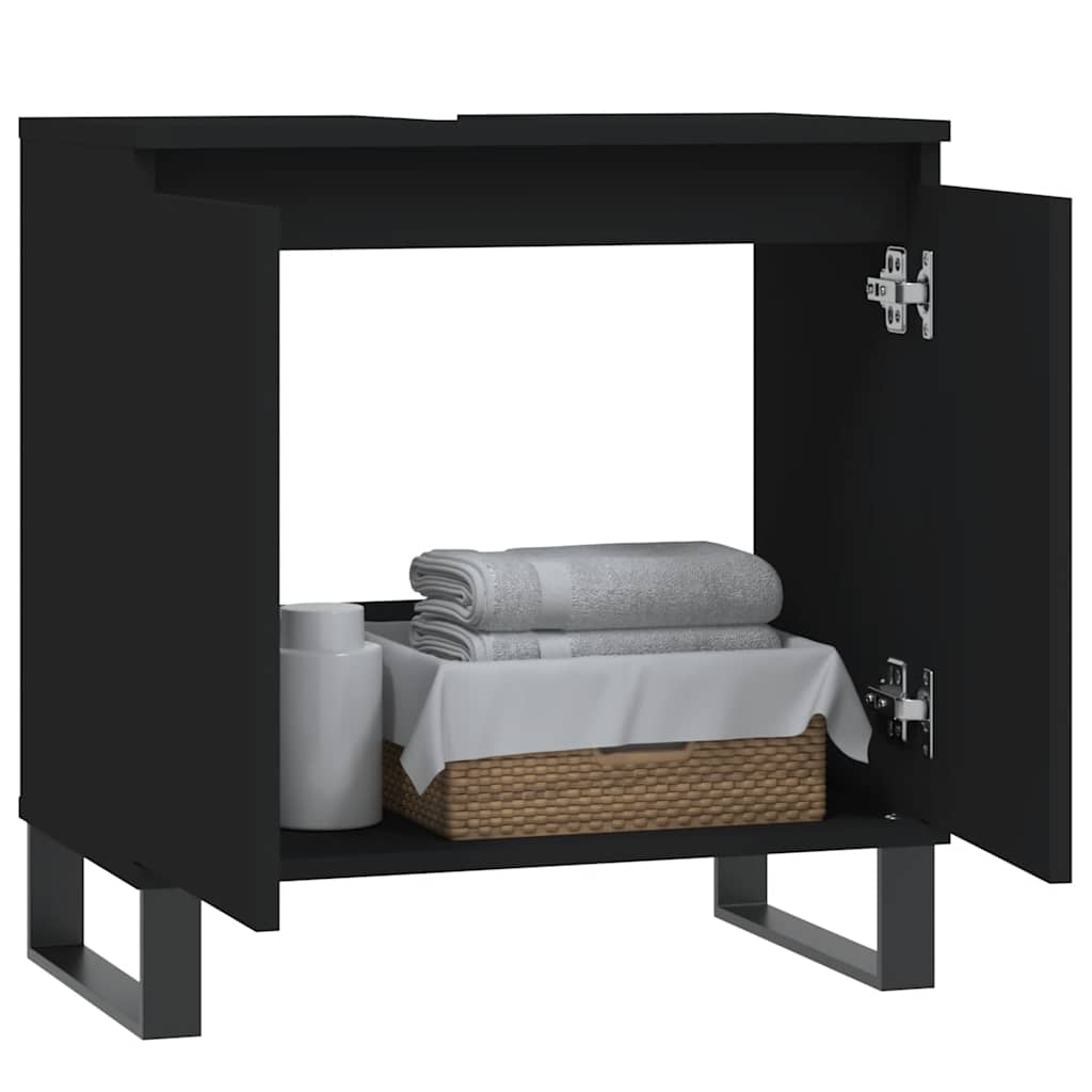 Thumbnail - vidaXL Badschrank Schwarz 58x33x60 cm Holzwerkstoff