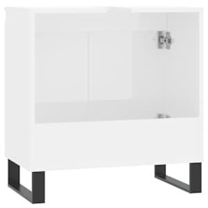 Koupelnová skříňka lesklá bílá 58 x 33 x 60 cm kompozitní dřevo - obrázek 7