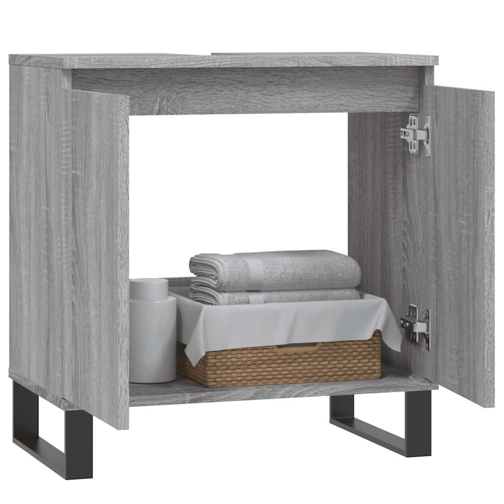 vidaXL Badkamerkast 58x33x60 cm bewerkt hout grijs sonoma eikenkleurig afbeelding