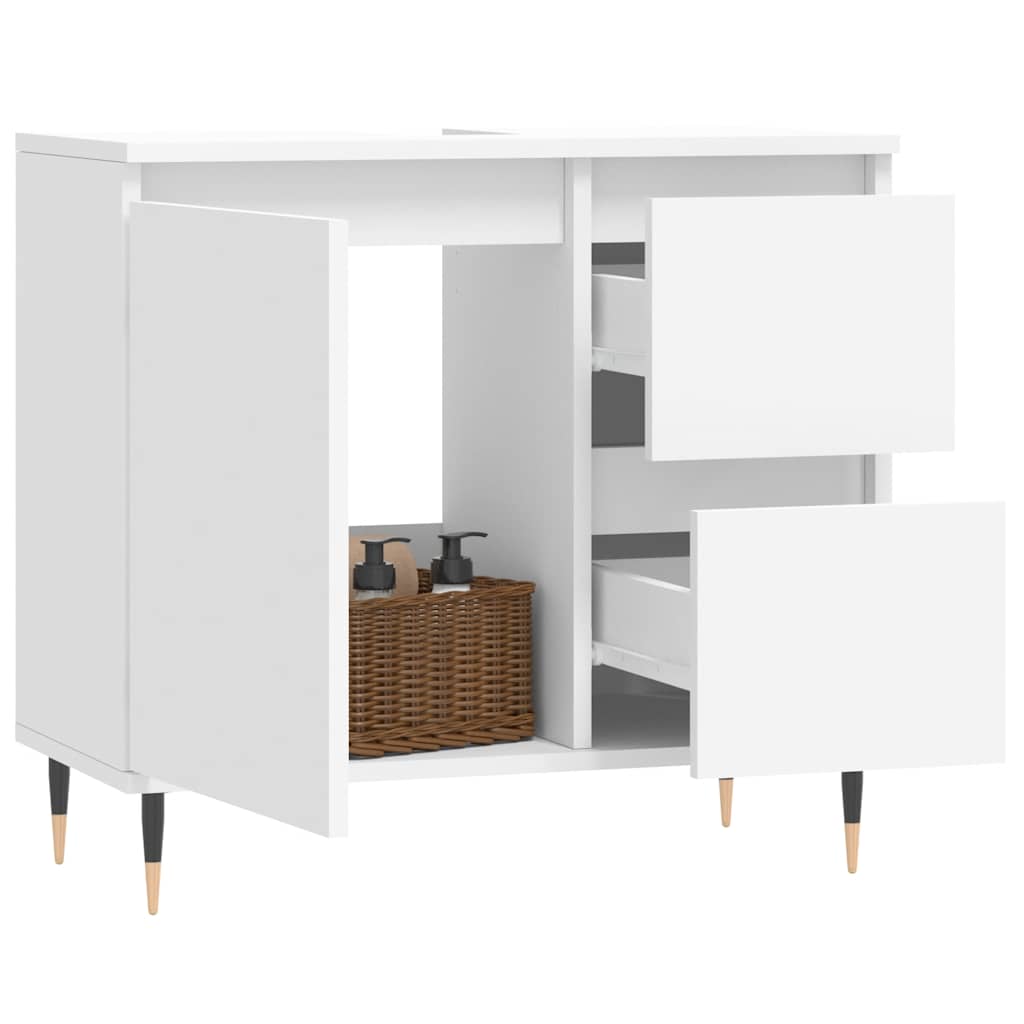 vidaXL Badkamerkast 65x33x60 cm bewerkt hout wit afbeelding