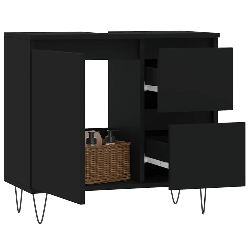 Thumbnail - vidaXL Badschrank Schwarz 65x33x60 cm Holzwerkstoff