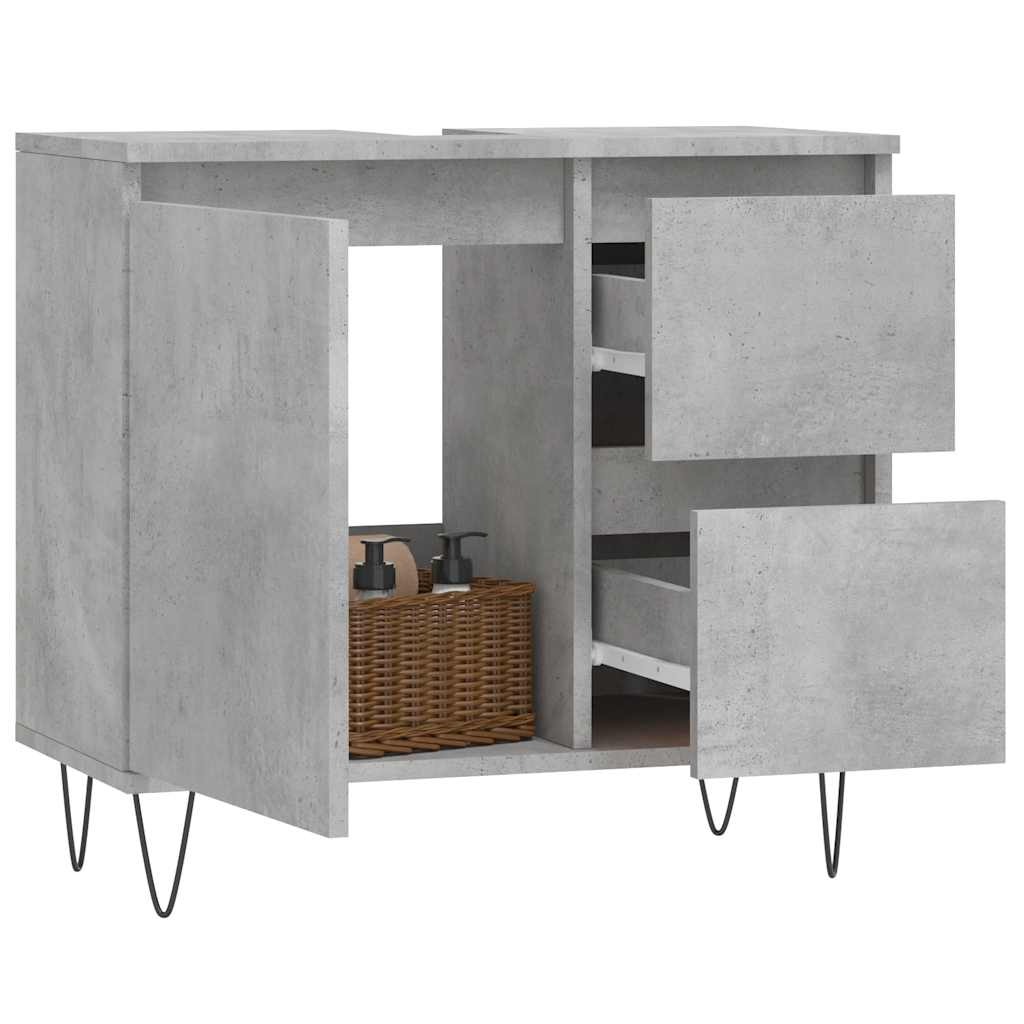 Thumbnail - vidaXL Badschrank Betongrau 65x33x60 cm Holzwerkstoff