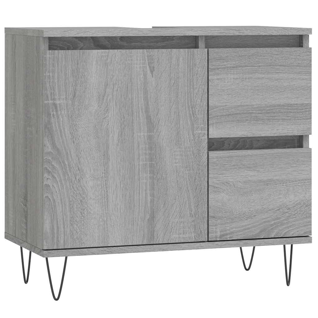 vidaXL Badkamerkast 65x33x60 cm bewerkt hout grijs sonoma eikenkleurig