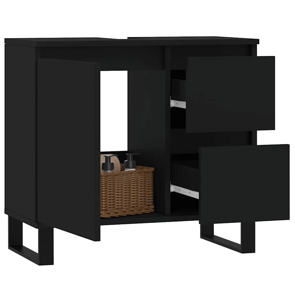 Thumbnail - vidaXL Badschrank Schwarz 65x33x60 cm Holzwerkstoff