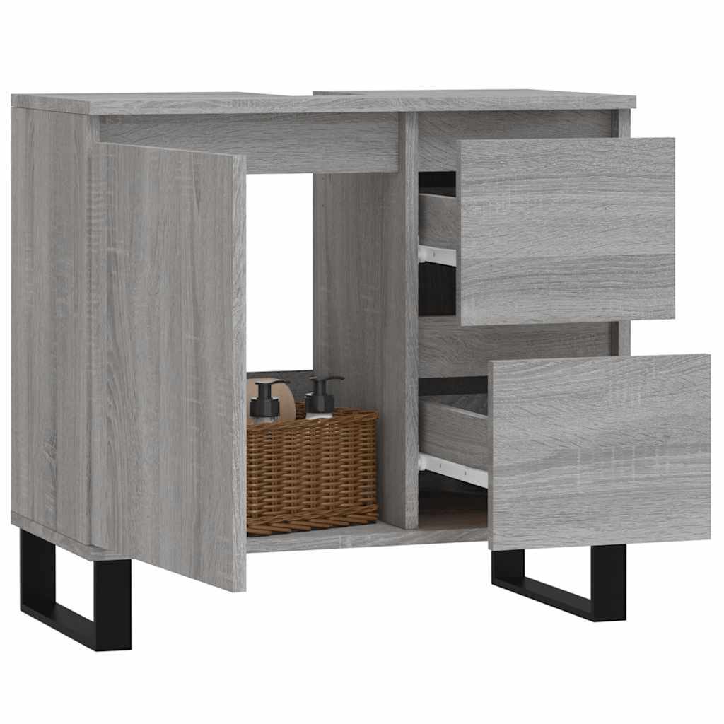 Thumbnail - vidaXL Badschrank Grau Sonoma 65x33x60 cm Holzwerkstoff