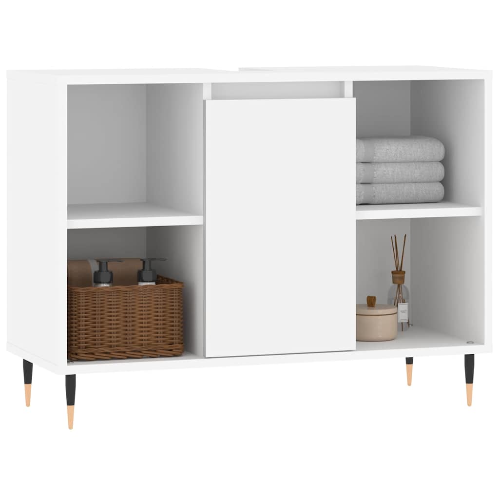 vidaXL Badkamerkast 80x33x60 cm bewerkt hout wit afbeelding
