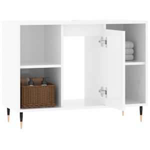 Koupelnová skříňka lesklá bílá 80 x 33 x 60 cm kompozitní dřevo - obrázek 4