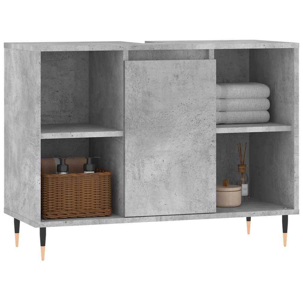 vidaXL Badkamerkast 80x33x60 cm bewerkt hout betongrijs afbeelding