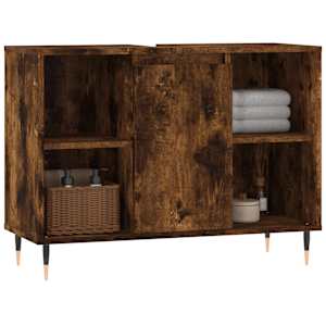 vidaXL Ντουλάπι Μπάνιου Καπνιστή Δρυς 80 x 33 x 60 εκ. Επεξεργ. Ξύλο