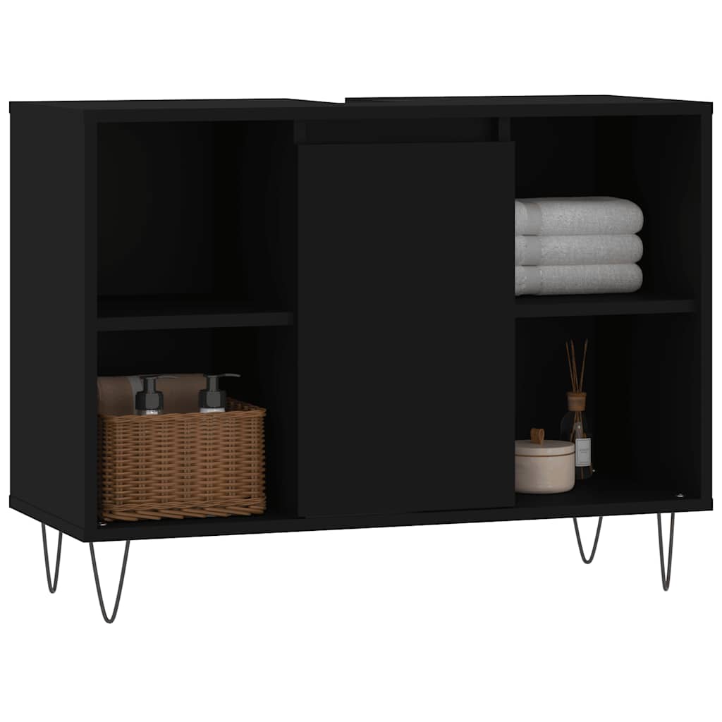 Thumbnail - vidaXL Badschrank Schwarz 80x33x60 cm Holzwerkstoff