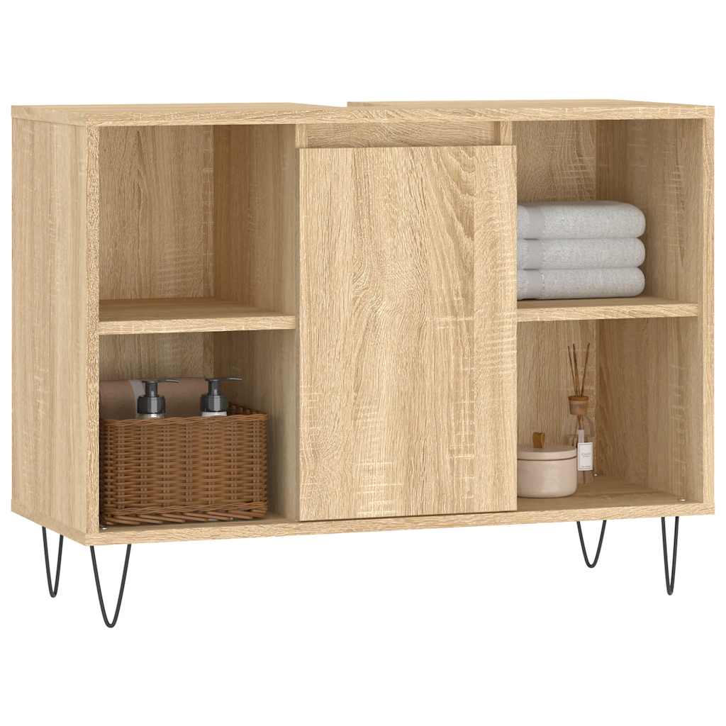 vidaXL Badkamerkast 80x33x60 cm bewerkt hout sonoma eikenkleurig afbeelding