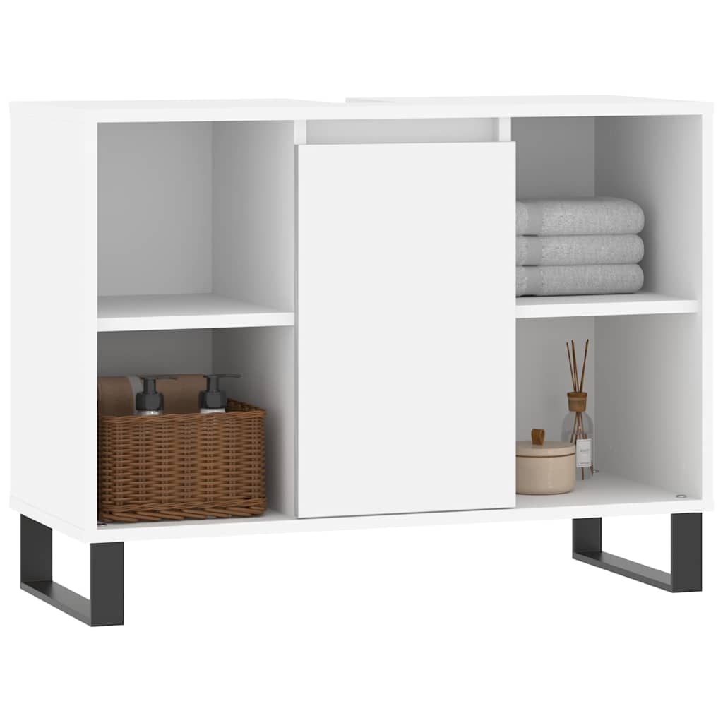 vidaXL Badkamerkast 80x33x60 cm bewerkt hout wit afbeelding