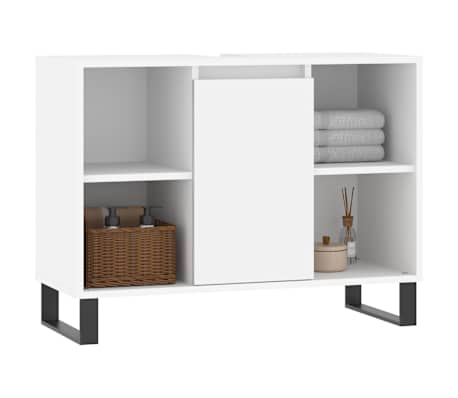 vidaXL Armoire de salle de bain blanc 80x33x60 cm bois d'ing&eacute;nierie