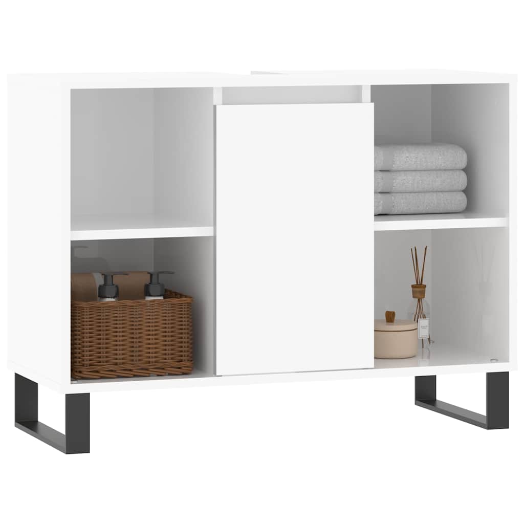vidaXL magasfényű fehér szerelt fa fürdőszobaszekrény 80 x 33 x 60 cm