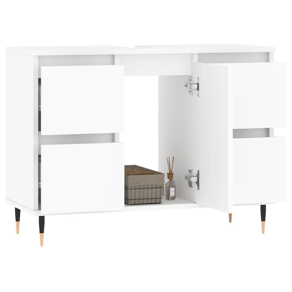 vidaXL Badkamerkast 80x33x60 cm bewerkt hout wit afbeelding