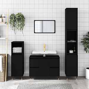 Kopalniška omarica črna 80x33x60 cm inženirski les