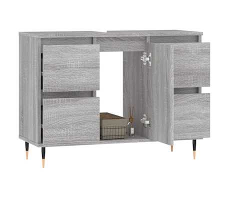 vidaXL Baderomsskap grå eik 80x33x60 cm konstruert tre