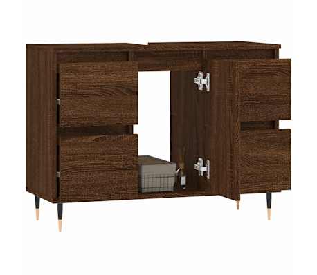 vidaXL Bathroom Cabinet Brown Oak 80x33x60 cm Engineered Wood