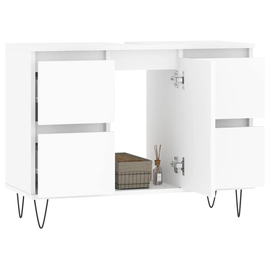 vidaXL - Badkamerkast - 80x33x60 - cm - bewerkt - hout - wit