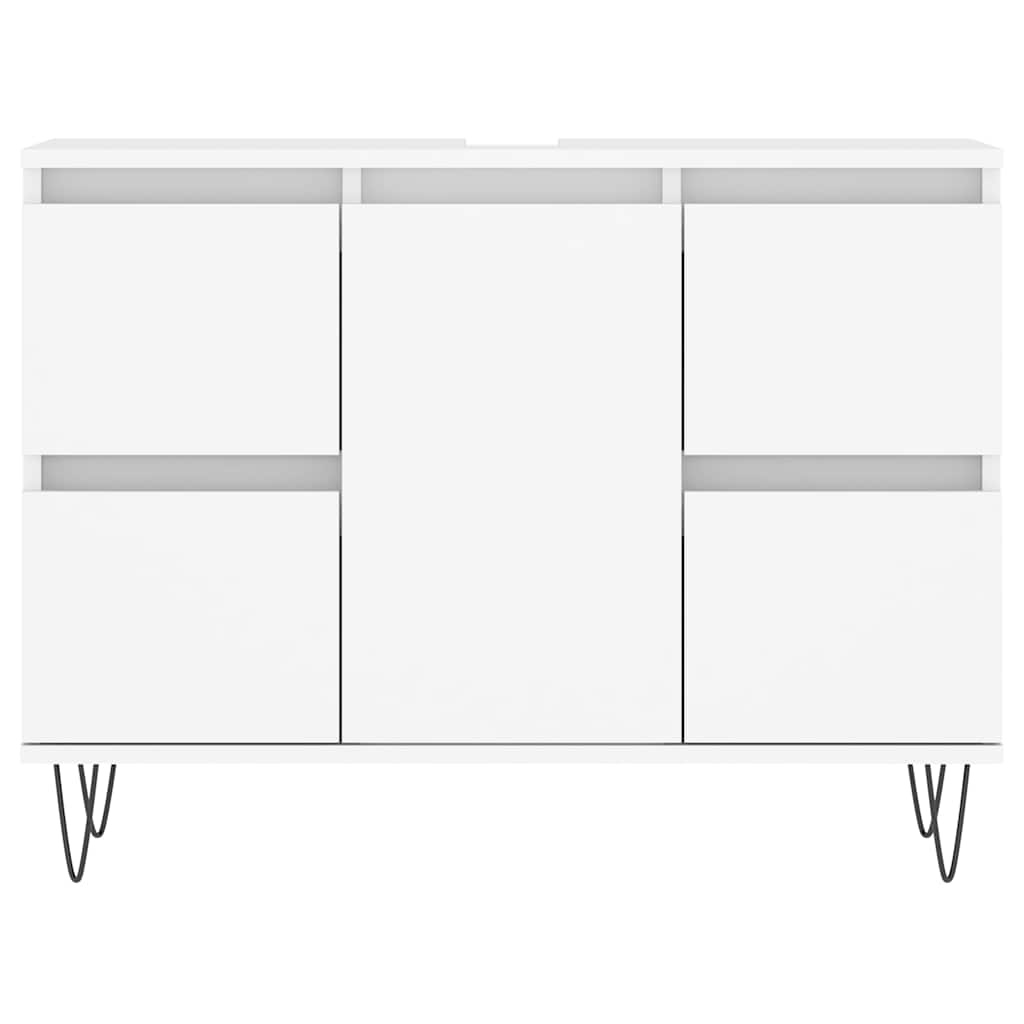 vidaXL - Badkamerkast - 80x33x60 - cm - bewerkt - hout - wit