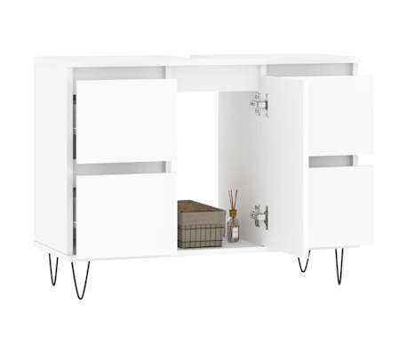vidaXL Armoire de salle de bain blanc 80x33x60 cm bois d'ing&eacute;nierie