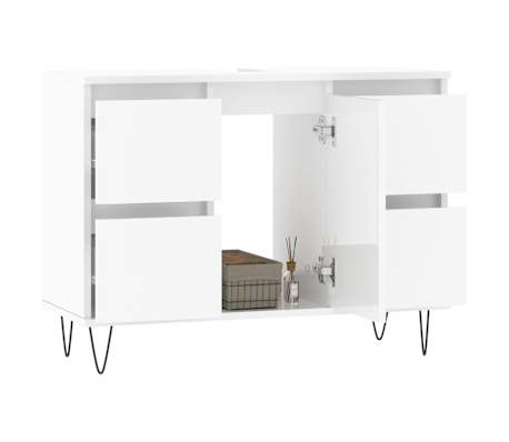 vidaXL Ντουλάπι Μπάνιου Γυαλ. Λευκό 80 x 33 x 60 εκ. από Επεξεργ. Ξύλο