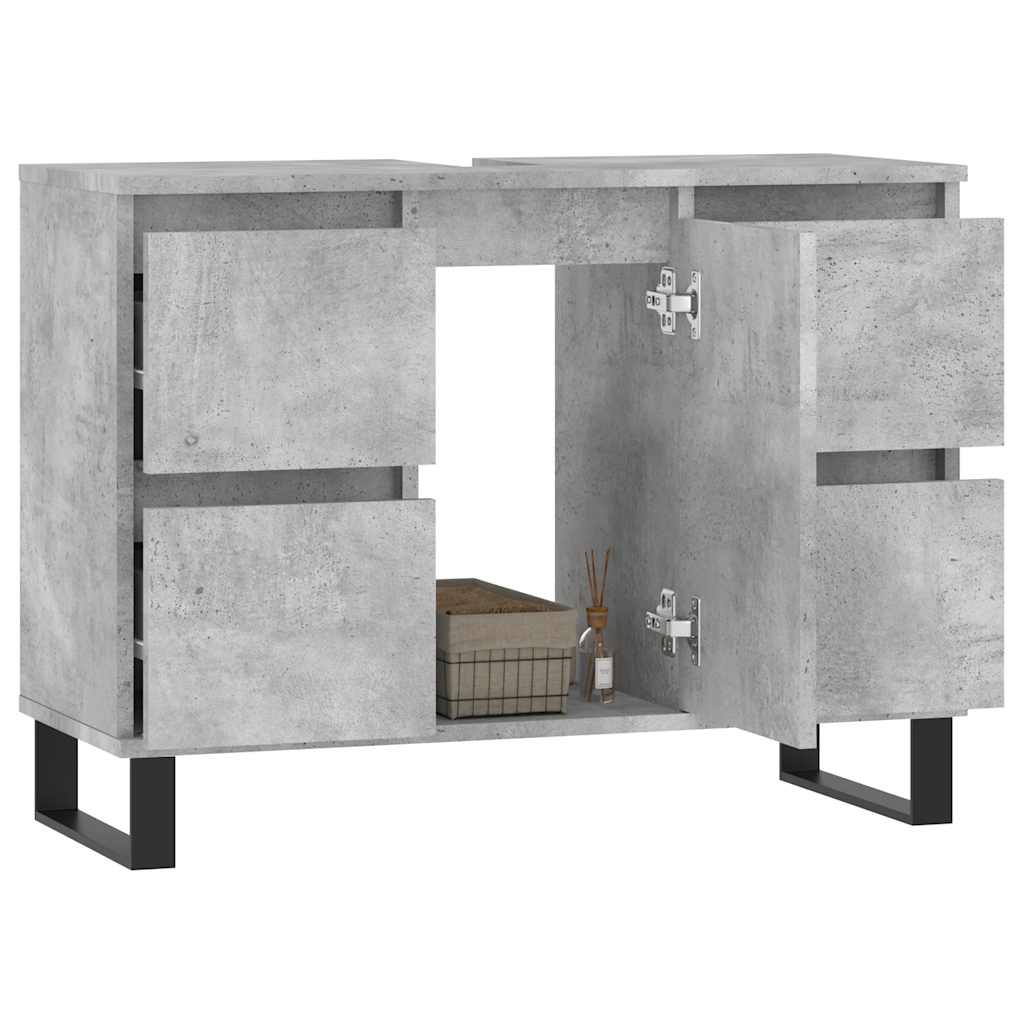 vidaXL Badkamerkast 80x33x60 cm bewerkt hout betongrijs afbeelding