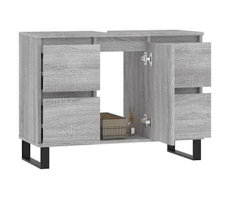 vidaXL Ντουλάπι Μπάνιου Γκρι Sonoma 80 x 33 x 60 εκ. από Επεξεργ. Ξύλο