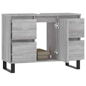 vidaXL Ντουλάπι Μπάνιου Γκρι Sonoma 80 x 33 x 60 εκ. από Επεξεργ. Ξύλο