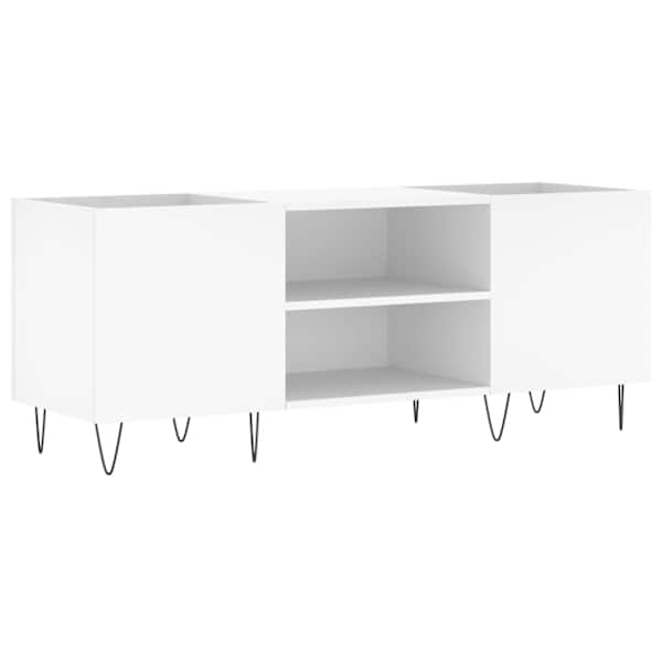 vidaXL plaadikapp, valge, 121 x 38 x 48 cm, tehispuit