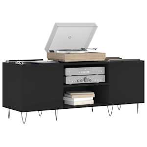 vidaXL Έπιπλο Δίσκων Μαύρο 121 x 38 x 48 εκ. από Επεξεργασμένο Ξύλο